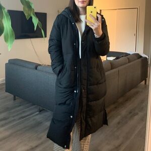 Abercrombie Long Black Puffer Coat
